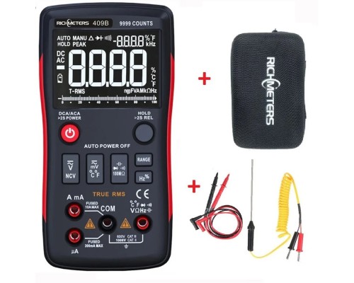 RICHMETERS RM409B True-RMS цифровий мультиметр 9999 відліків c чохлом (сумка) для мультиметров RICHMETERS