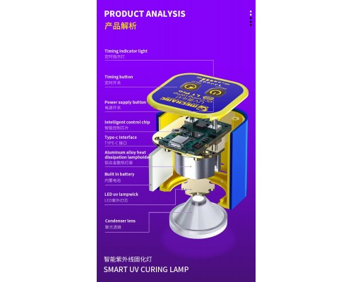 Ультрафіолетовий ліхтар з таймером та акумулятором Mechanic L1 Pro