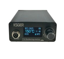 KSGER V2.0 OLED Акумуляторна паяльна станція на жалах T12 (Hakko) тонка передня панель